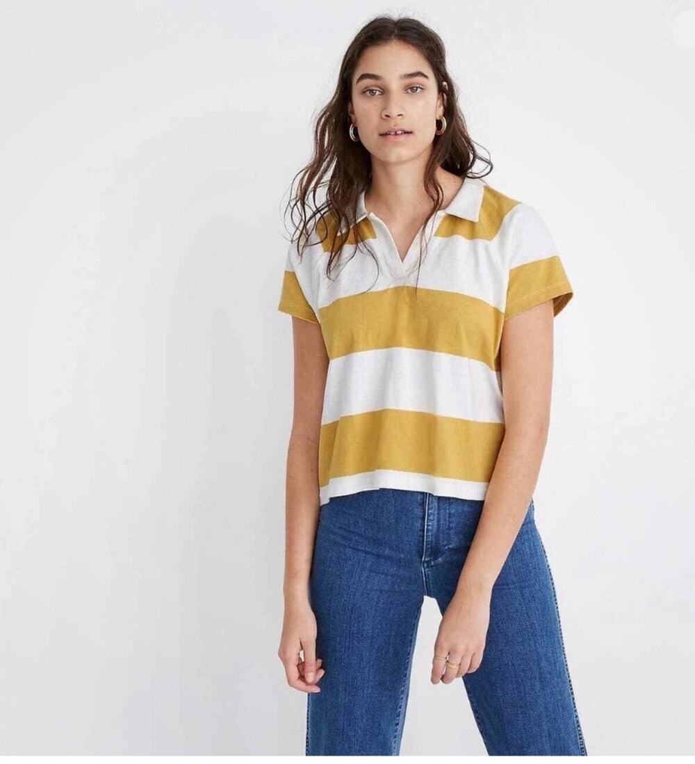 Madewell Striped Short Sleeve Polo